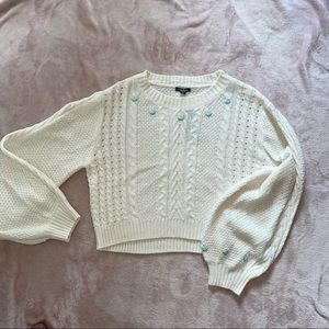 Wild fable crop sweater balloon sleeve size M